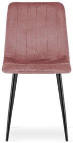 Rózsaszín bársonyszék LAVA fekete lábakkal