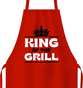 Szakács kötény Pamut Piros King of the Grill Majális Minták