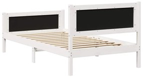 Ágykeret Fehér és világosszürke 100 x 200 cm Tömör fenyőfa