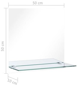 edzett üveg falitükör polccal 50 x 50 cm