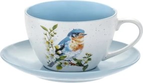 Madár motívummal díszített bögre 300 ml csészealj – a természet eleganciája otthonodban
