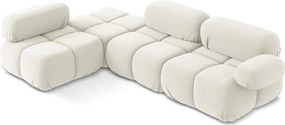 Fehér bársony moduláris sarokkanapé (bal oldali) Lokua – Makamii