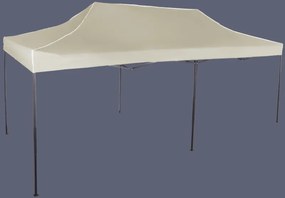 Gyorsan összecsukható sátor 3x6m - acél, Oldalfalak nélkül, Bézs