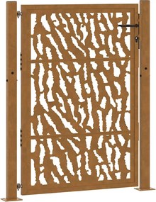 vidaXL kerti kapu 100x125 cm, időjárásálló acél csíkmintás
