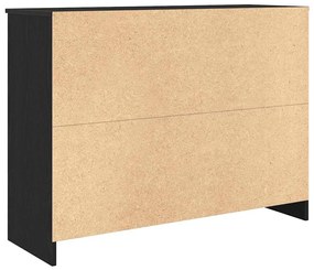 fekete tölgy szerelt fa tálalószekrény fiókos 101x35x76 cm
