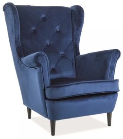Lady Velvet fotel, Kék / fekete
