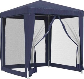 Kék HDPE rendezvénysátor 4 hálós oldalfallal 2 x 2 m