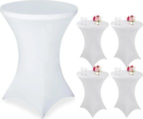 5X Koktélasztal Huzat Kerek Catering Asztal Terítő 80CM Fehér