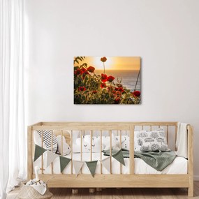 Naplemente és a pipacsok képe (70x50 cm)