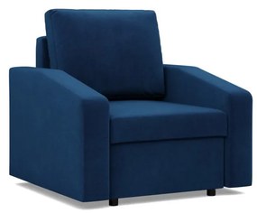 Zeus fotel, döntött kartámasz, bársony, bonell töltet, kék