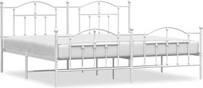 vidaXL fehér fém ágykeret fej- és lábtámlával 193 x 203 cm