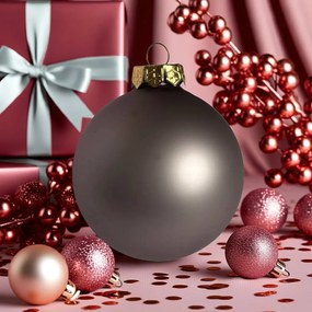 Rosegold üveg karácsonyi gömb szett 6*8cm