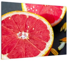 Szeletelt grapefruit képe (üvegen) (70x50 cm)