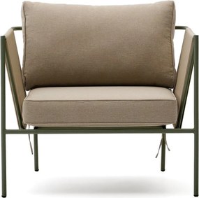 Zöld-bézs fém kerti fotel Zivia – Kave Home