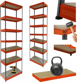 Tárolószekrény fém állvány Helios 270x50x50cm 7Px175kg Tömör