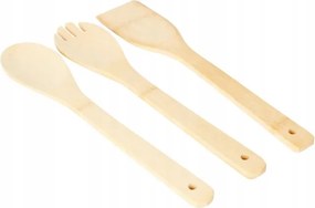 Konyhai eszközök Fa Bambusz Szett 3el Konyhai Lapát 2 Kanál Lyukakkal