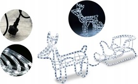 Rénszarvas LED-es szánnal Hideg fehér 11M