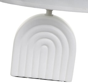 Fehér kerámia asztali lámpa textil búrával (magasság 31 cm) – Casa Selección