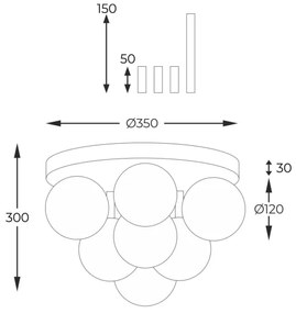 Zuma Line 5646 - Felületre szerelhető csillár ALI 7xG9/40W/230V
