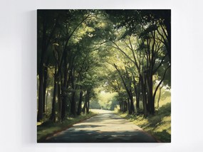 Poszter Tájkép Természet Fák Sikátor Út Nap Nyár 40x40