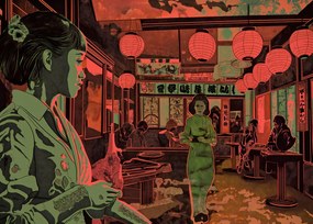 Poszter 70x50cm Éjszakai élet Japánban