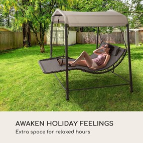 Blumfeldt Palermo, dupla hintaágy szabadon álló, acél keret, párna, tető, szürke