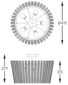 Zuma Line C0547-05H-F9AC - Felületre szerelhető csillár BACH 5xE14/40W/230V arany