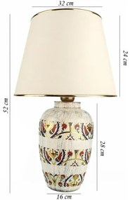 Asztali lámpa RAMZES 1xE27/40W/230V krémszínű/arany
