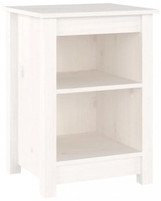 2 db fehér tömör fenyőfa éjjeliszekrény 40 x 35 x 55 cm