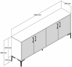 Kieve Walnut és Anthracite szekrény