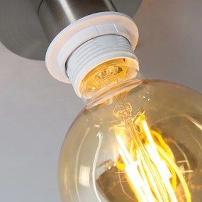 Modern mennyezeti lámpa acélból fehér búrával 45 cm - Combi