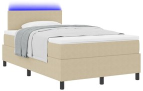 Box Spring Ágy Matraccal &amp; LED Fénnyel Zöld Szürke 120x200 cm Bársonyos Anyag