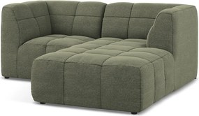 Zöld buklé sarokkanapé (jobb oldali-heverő résszel) Aloha – Makamii