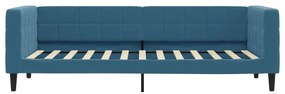 kék kihúzható bársony heverő fiókokkal 80 x 200 cm