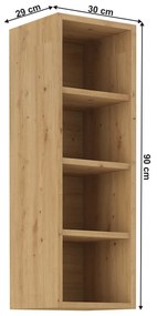 Felső konyhai polc Lesana 2 (kézműves tölgy) 30 G-90 OTW. 1063987
