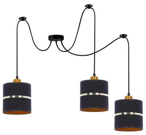 Csillár zsinóron ASSAM 3xE27/60W/230V fekete