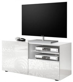 MIRO Fehér Kis TV szekrény 1 ajtós 1 fiókos 122cm