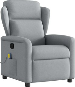 vidaXL világosszürke szövet dönthető masszázsfotel