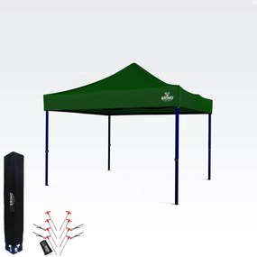 Összecsukható sátor 3×3 m – Gyors felállítás és 100% védelem bulikhoz és ünnepségekhez - 3 oldalfal nélkül - Zöld