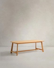 Étkezőasztal tölgyfa dekoros asztallappal 100x220 cm Idun – Kave Home