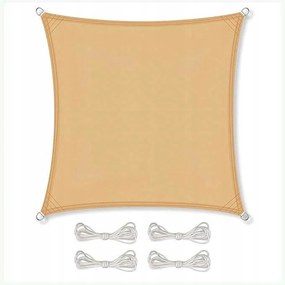 Napvitorla erkélykertbe Négyzet alakú 4x4m homokszínű