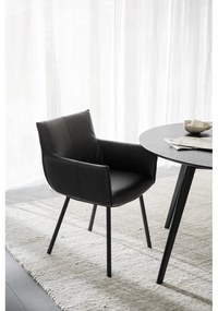 Fekete kárpitozott étkezőfotel szett 2 db-os Hinckley – Rowico