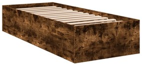 füstös tölgyszínű szerelt fa ágykeret 100 x 200 cm