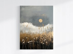 Vászonkép Canvas Absztrakt Tájkép Mező Gabona Éjszaka Hold 75x100