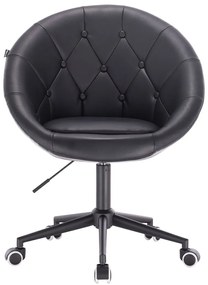 HC8516K Fekete modern műbőr szék fekete lábbal