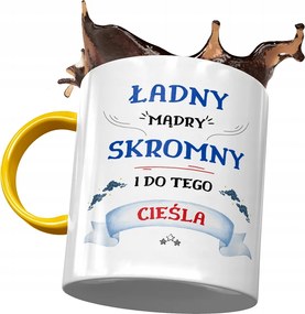 Sárga Bögre Ácsoknak Szép Okos Szerény Nyomtatott Fotóval