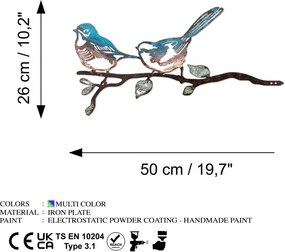 Bird fém kerti dísztárgy, 26×50 cm