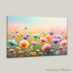Színes virágok a réten 2 tájkép – természetes harmónia otthonra 60x40 cm