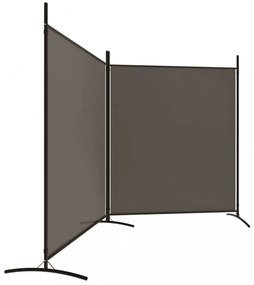 2 paneles antracitszürke szövet térelválasztó 348 x 180 cm