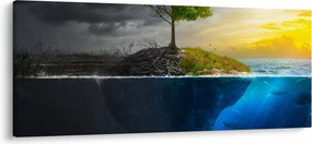Két oldalt mutató kép (120x50 cm)